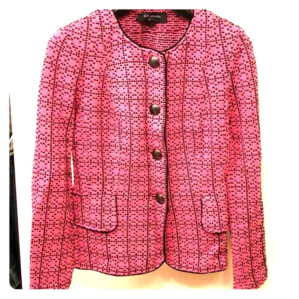 Black pink twill classic coat